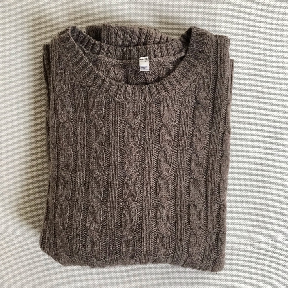 Brown Wool cable knit sweater from Muji